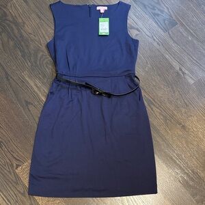 Lilly Pulitzer Navy Mini Dress with Belt & Pockets